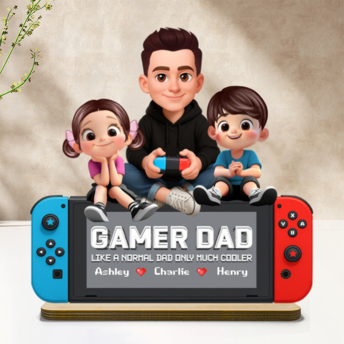 Legend Gamer Dad Much Cooler - Personalized 2-Layered Wooden Plaque - Gift For Dad, Husband, Gamers