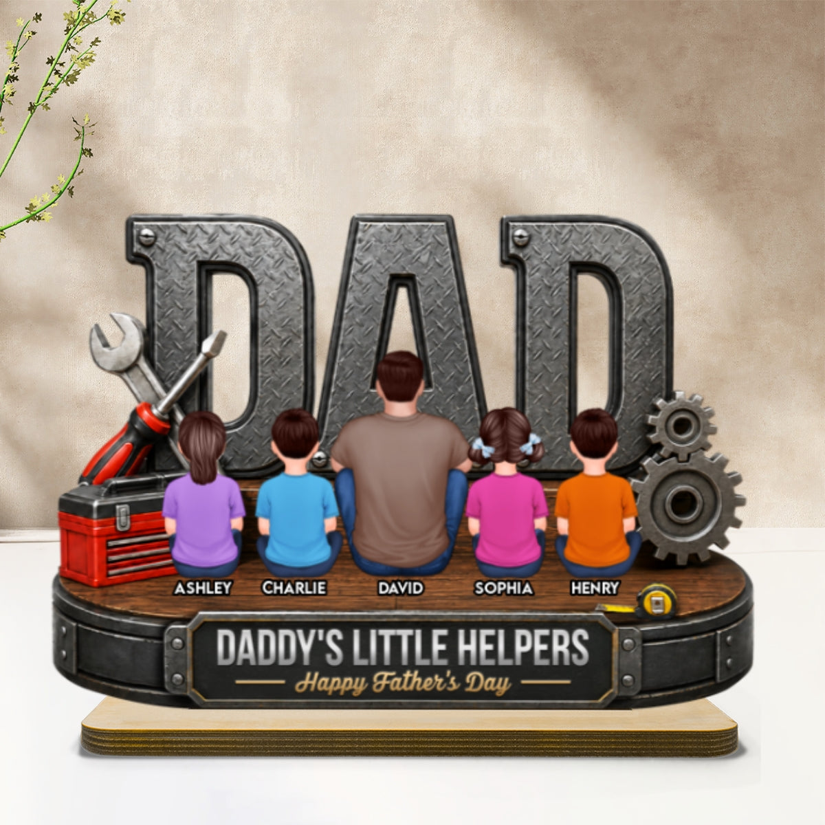 If Dad Can't Fix It No One Can - Personalized 2-Layered Wooden Plaque - Gift For Dad, Husband, DIY Dad, Handyman