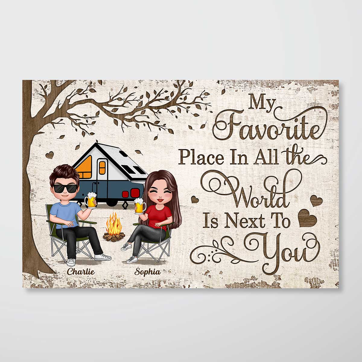 Favorite Place In All The World Camping Couple Personalized Poster