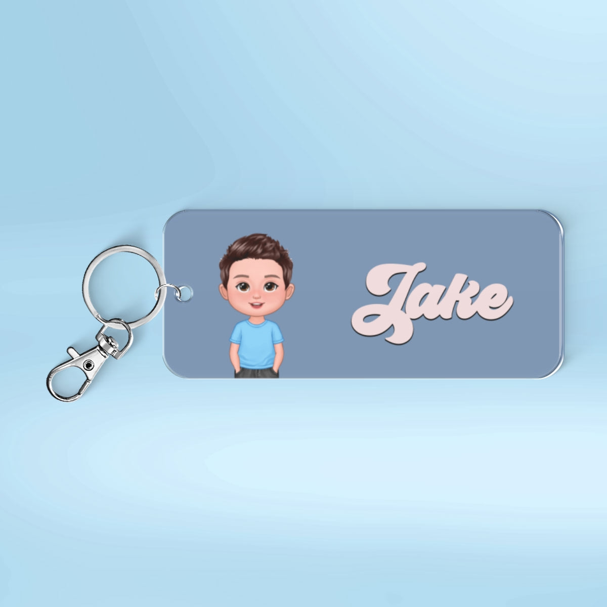 Cute Kid Personalized 2-Layer Acrylic Keychain, Name Tag, Back To School Gift