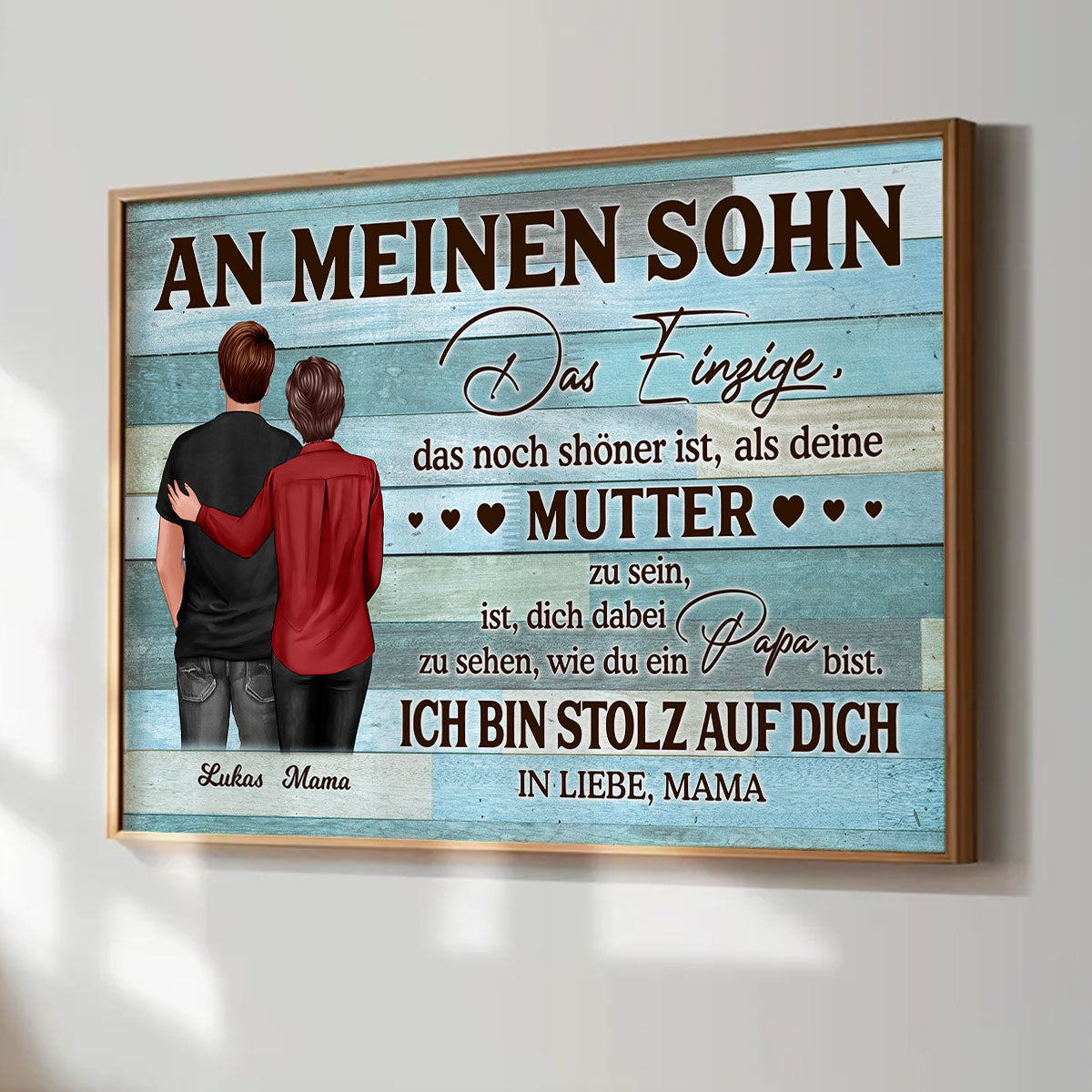 An meinen Sohn - Alles Gute zum Vatertag - Personalisiertes Poster - Vatertagsgeschenk fr den Sohn