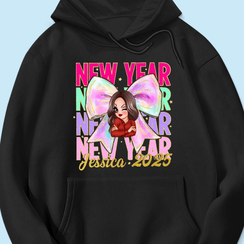 New year Coquette 2025, Happy New Year 2025 Retro Personalized Shirt, 12 New Chapters