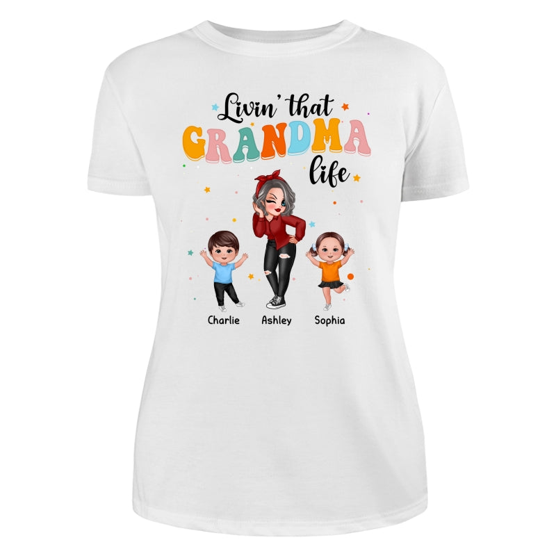 Livin‘ That Grandma Life Dancing With Grandkids Personalized Shirt