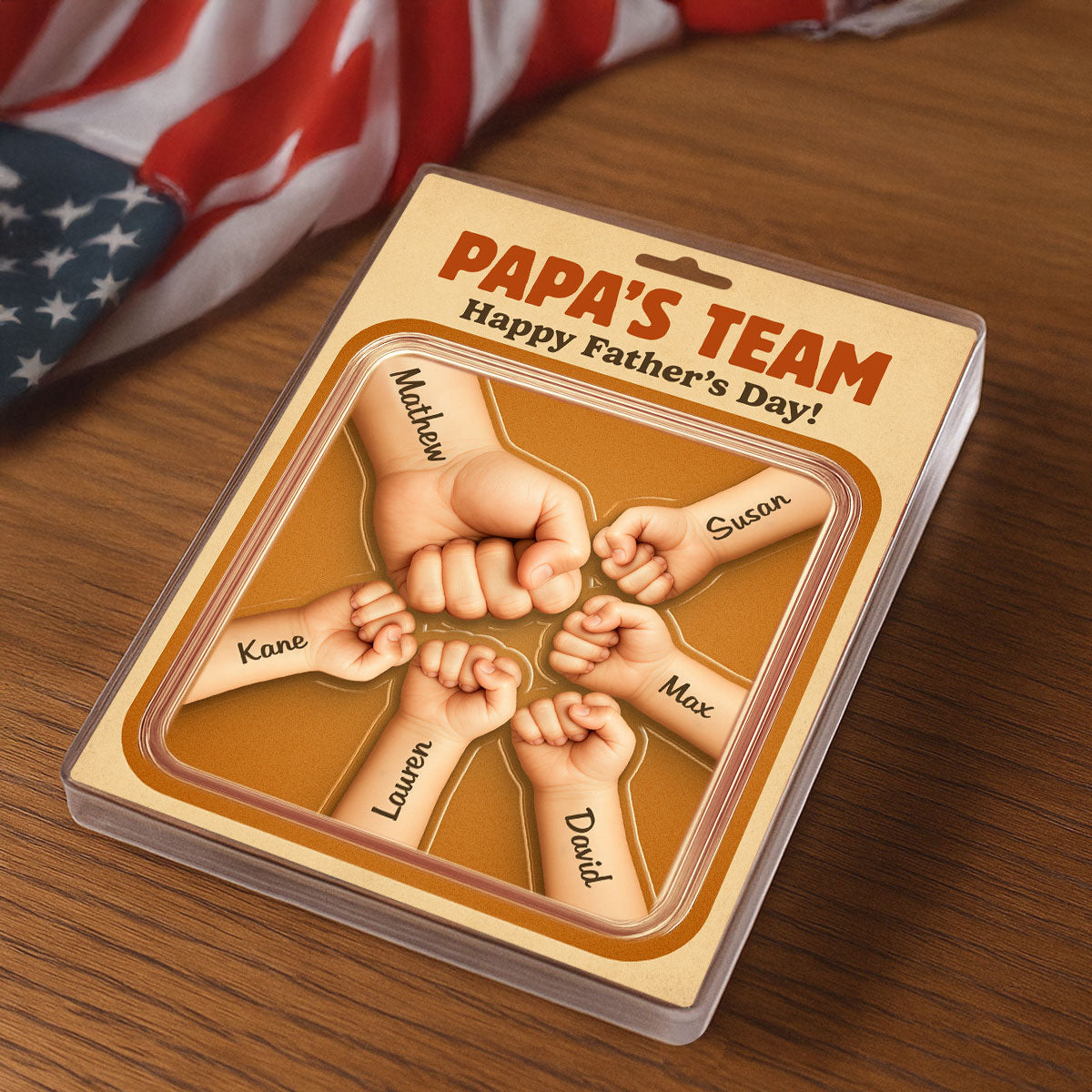 Daddy Team Fist Bump Custom Figure Personalized Acrylic Block Plaque, gift