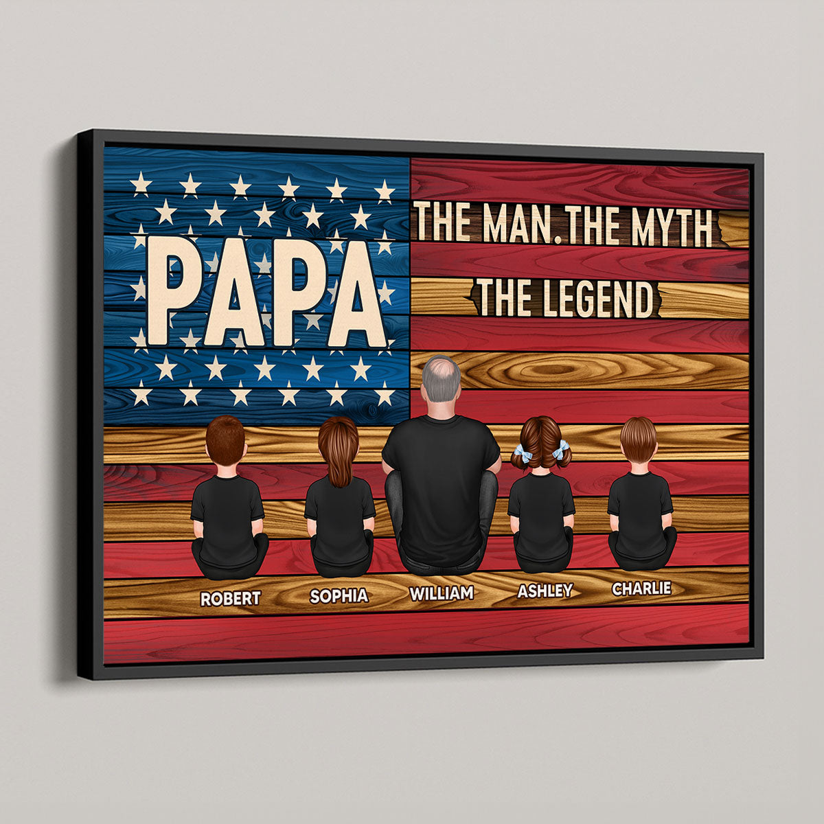 Grandpa The Man The Myth The Legend Personalized Poster, Gift For Grandpa