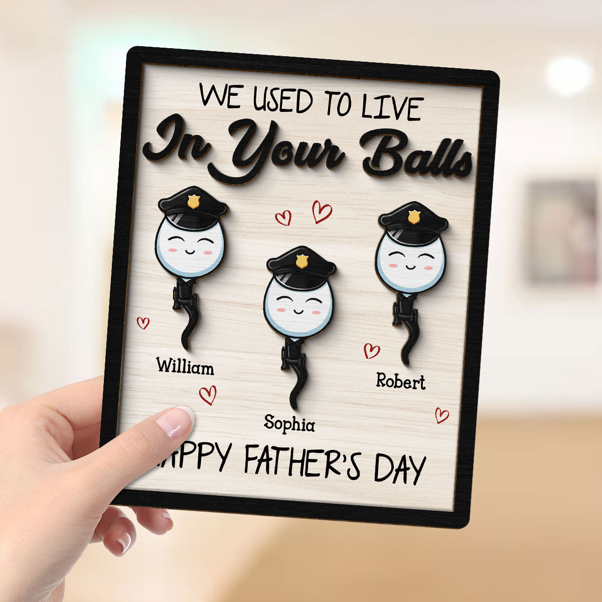 We Used To Live In Your Balls Gift Personalized 2-Layer Wooden Plaque