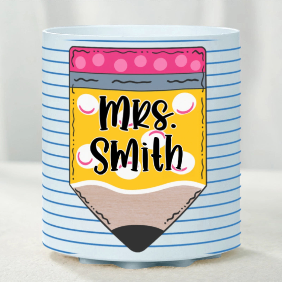 Custom Pencil Notebook Teacher Personalized Rotating Pen Holder, Back to School Gift for Teacher