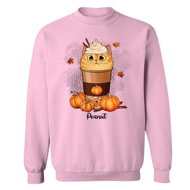 Cats In Pumpkin Spice Latte Fall Season Personalized Shirt