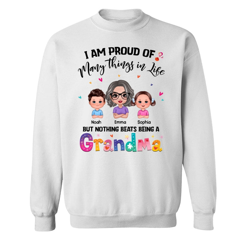 Nothing Beats Being A Grandma Doll Woman With Kids Personalized Shirt