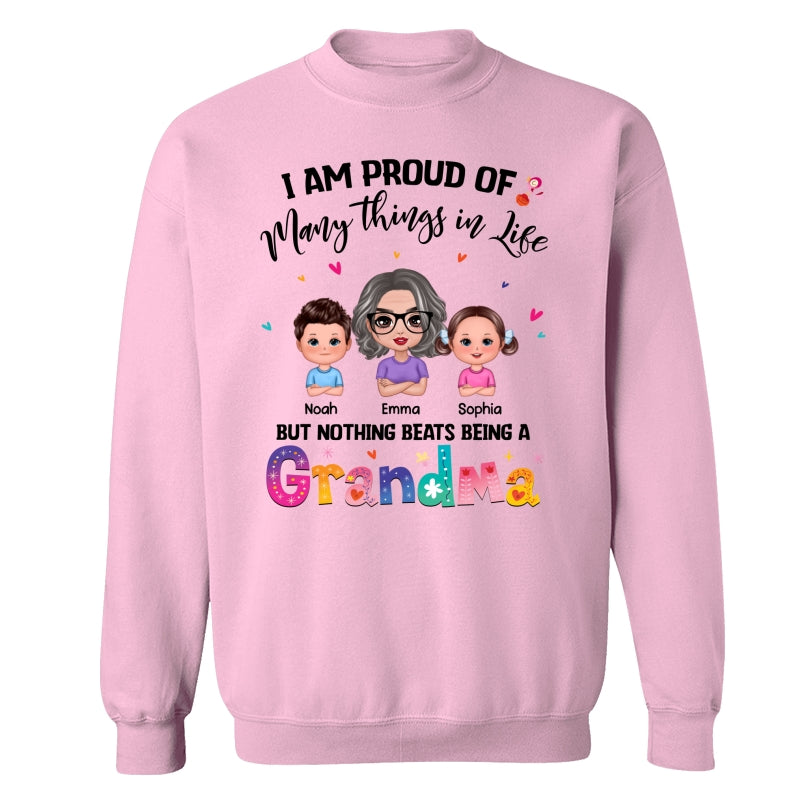 Nothing Beats Being A Grandma Doll Woman With Kids Personalized Shirt