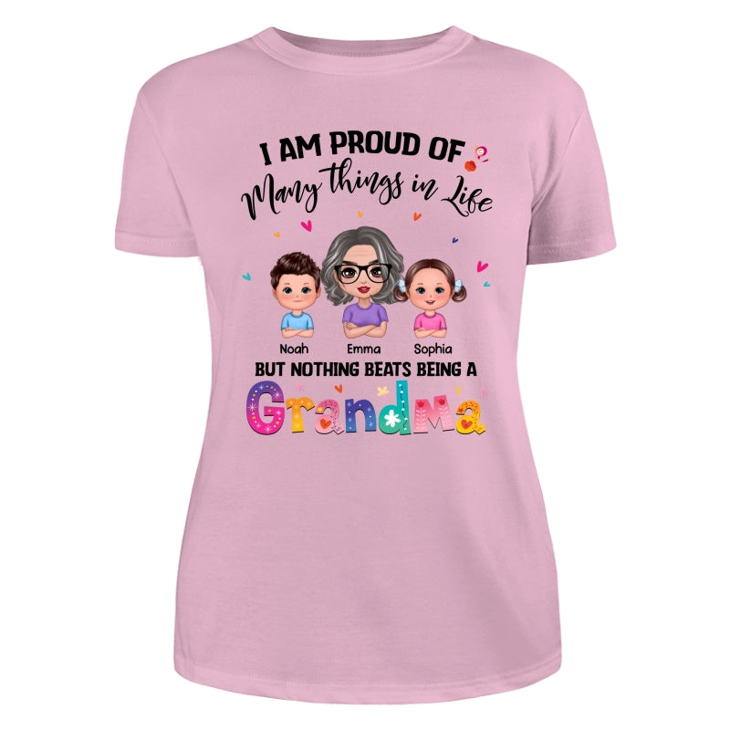 Nothing Beats Being A Grandma Doll Woman With Kids Personalized Shirt