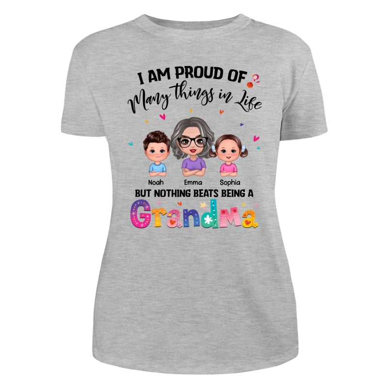 Nothing Beats Being A Grandma Doll Woman With Kids Personalized Shirt