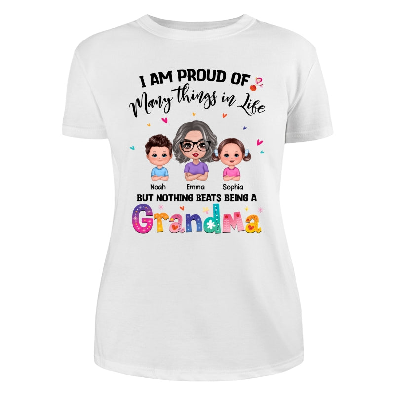 Nothing Beats Being A Grandma Doll Woman With Kids Personalized Shirt