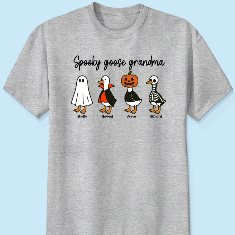 Halloween Funny Cute Spooky Goose Grandma Personalized Shirt