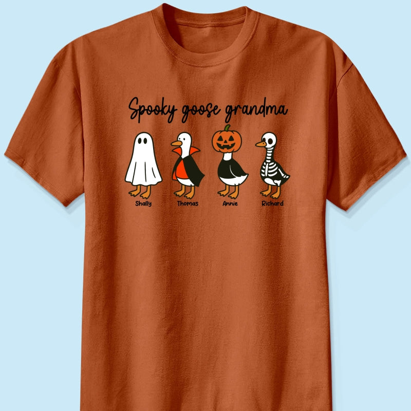 Halloween Funny Cute Spooky Goose Grandma Personalized Shirt