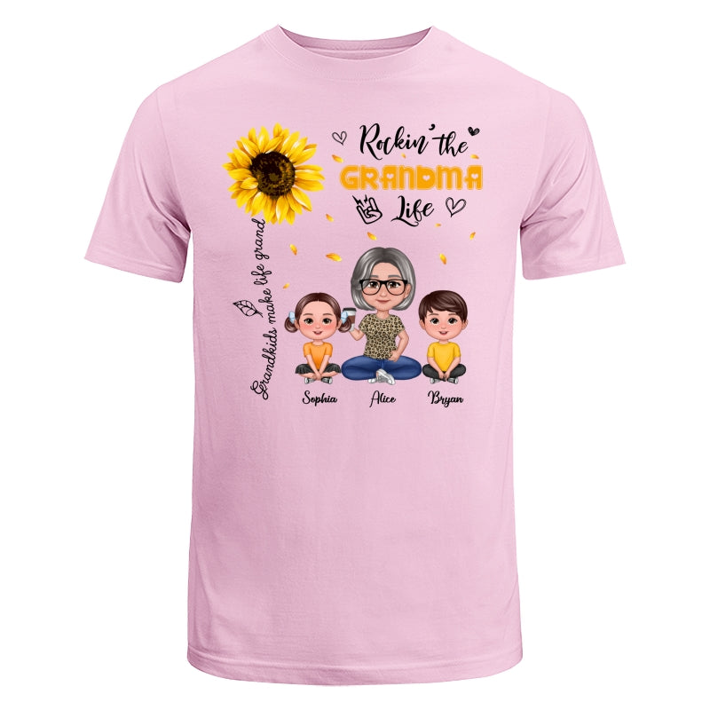 Rockin‘ The Grandma Life Sunflower Pretty Doll Personalized Shirt