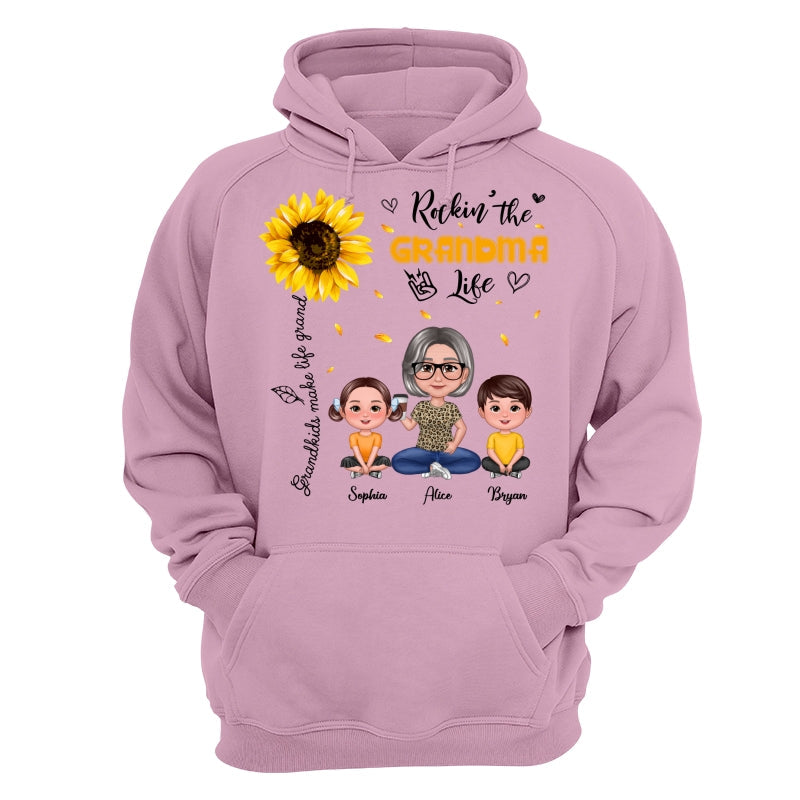 Rockin‘ The Grandma Life Sunflower Pretty Doll Personalized Shirt