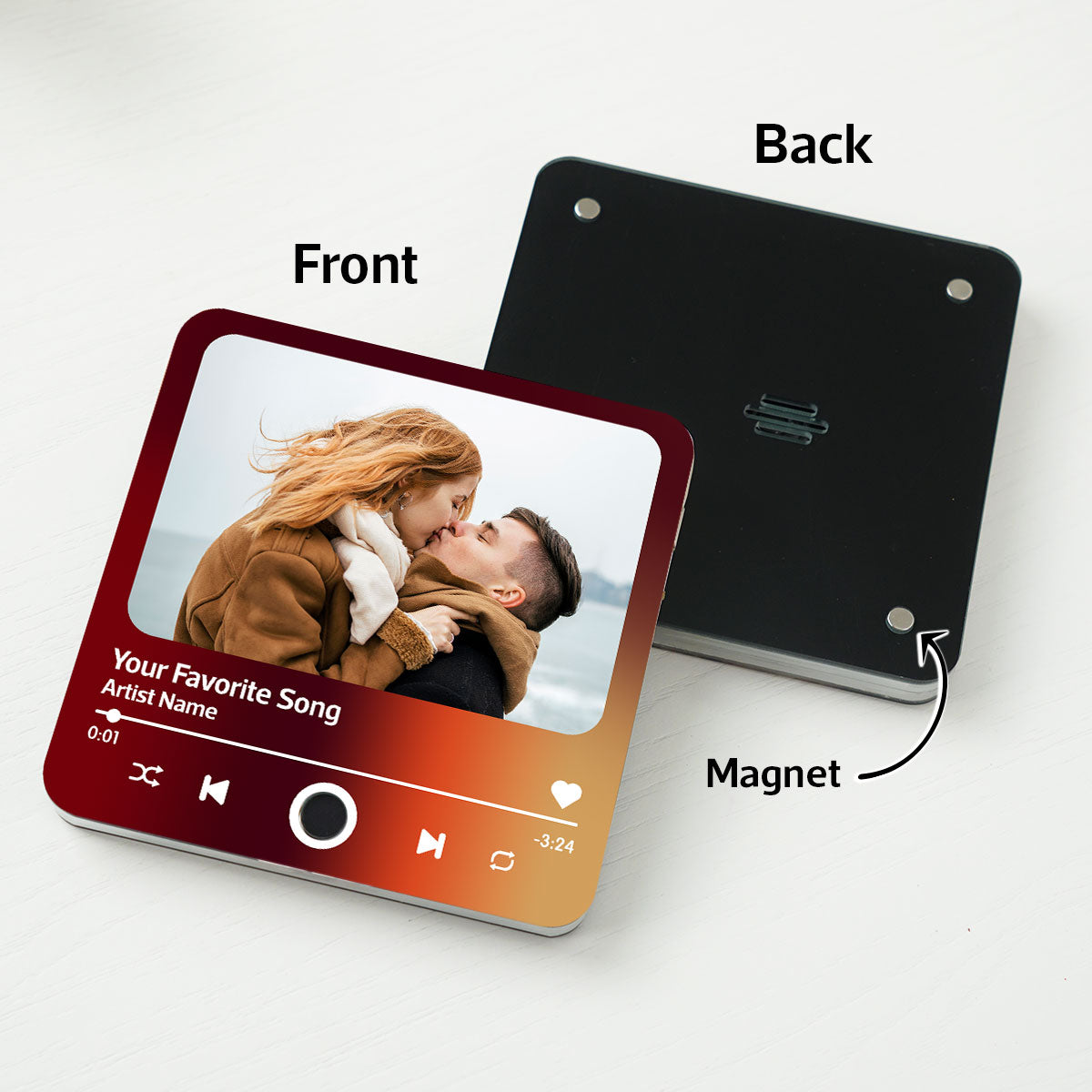 Couple Photo Favorite Song Personalized Music Fridge Magnet, Heartfelt Gift For Couple, For Him, For Her, Boyfriend, Girlfriend, Husband, Wife