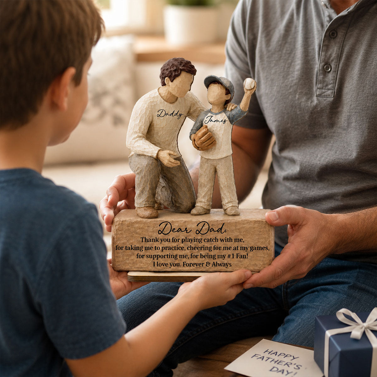 You Are The Greatest Father & Son 2D Flat Printed - Personalized 2-Layered Wooden Plaque - Sentimental Gift For Dad From Son