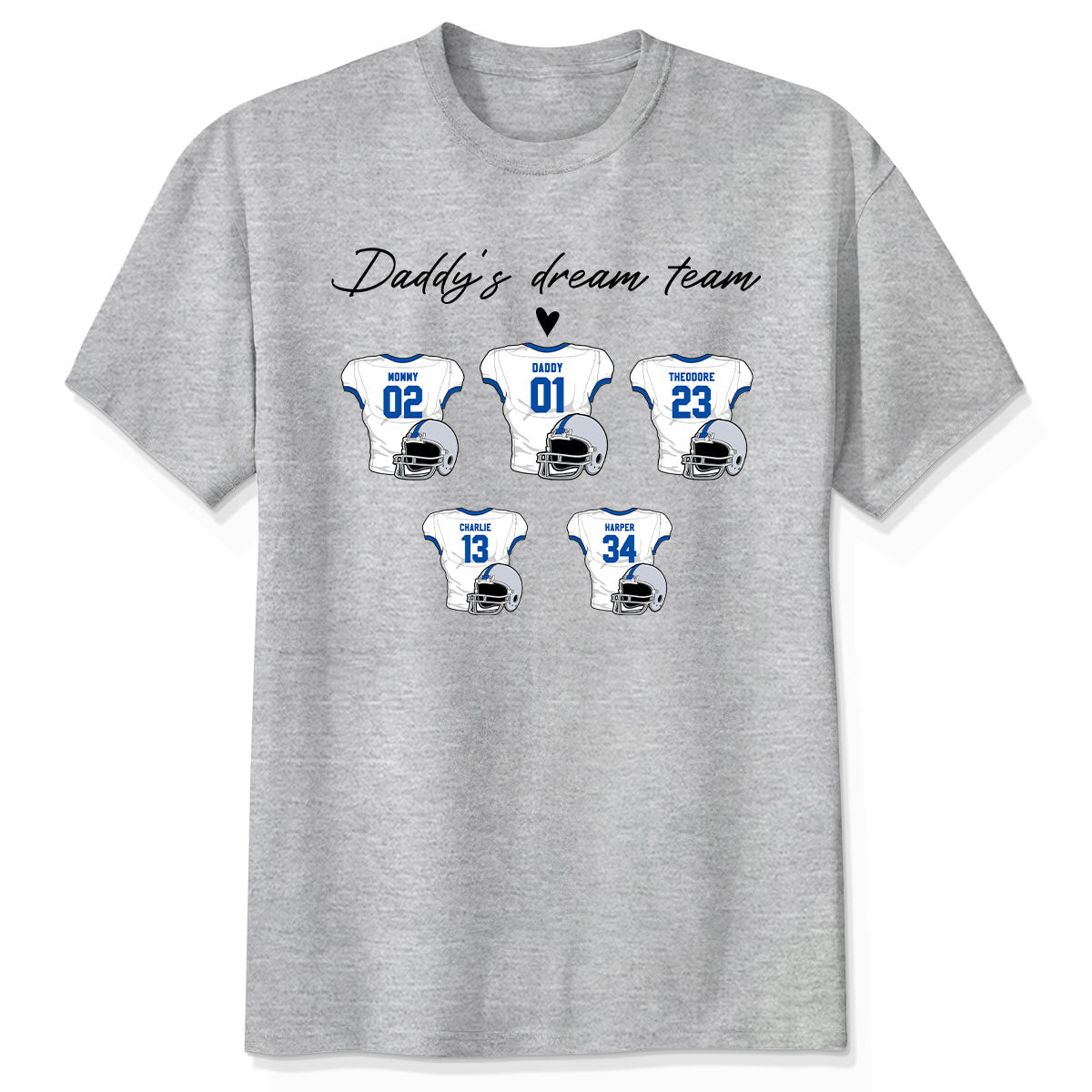 Daddy‘s Dream Team American Football Father‘s Day Gift For Dad Husband Personalized Shirt