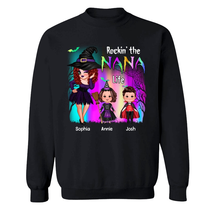 Rockin‘ The Nana Life Halloween Aurora Personalized Shirt