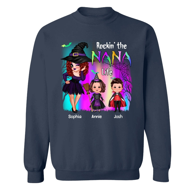 Rockin‘ The Nana Life Halloween Aurora Personalized Shirt