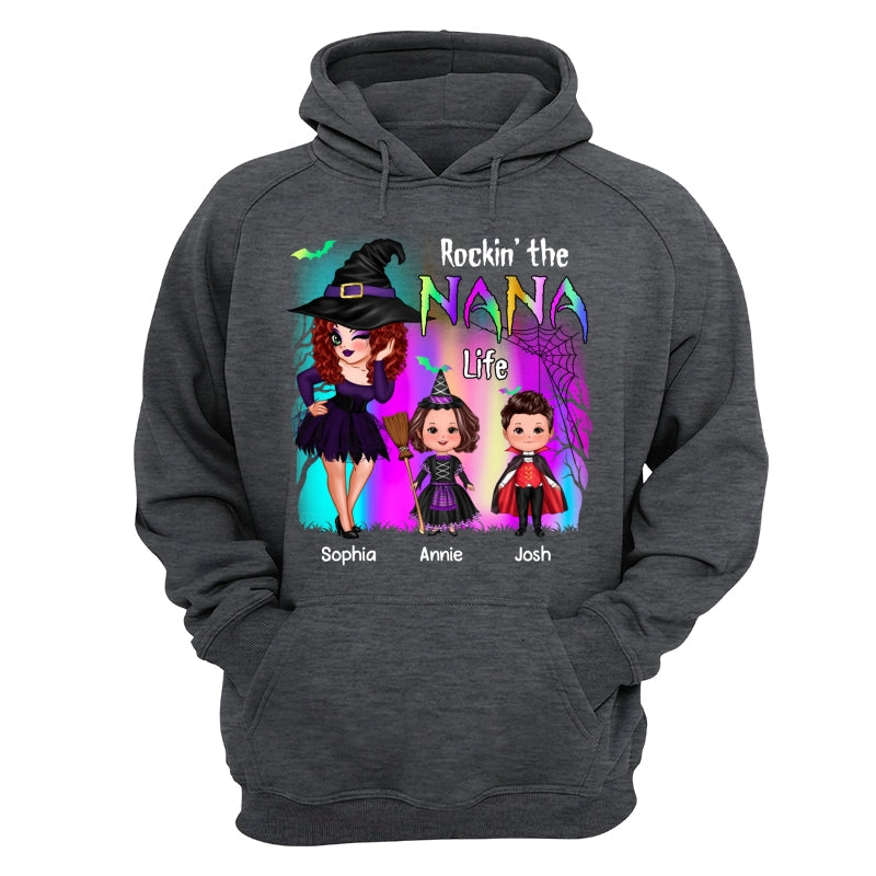 Rockin‘ The Nana Life Halloween Aurora Personalized Shirt