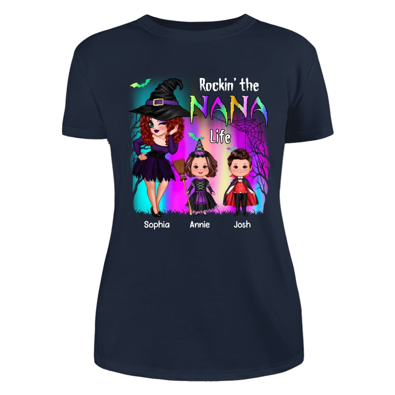 Rockin‘ The Nana Life Halloween Aurora Personalized Shirt