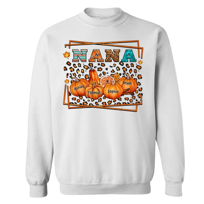 Fall Season Grandma Leopard Pumpkins Personalized Shirt