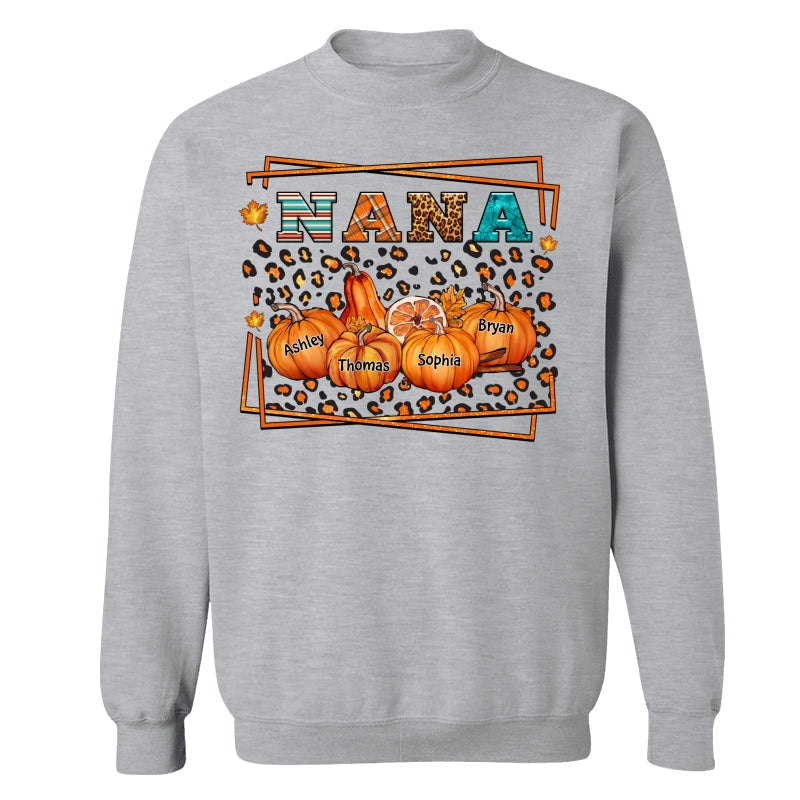Fall Season Grandma Leopard Pumpkins Personalized Shirt