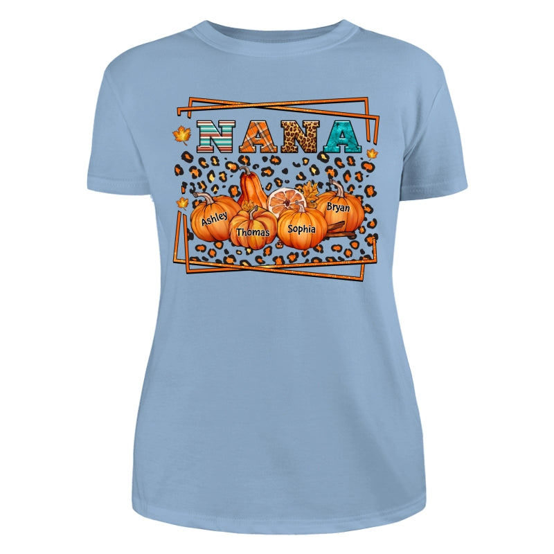 Fall Season Grandma Leopard Pumpkins Personalized Shirt