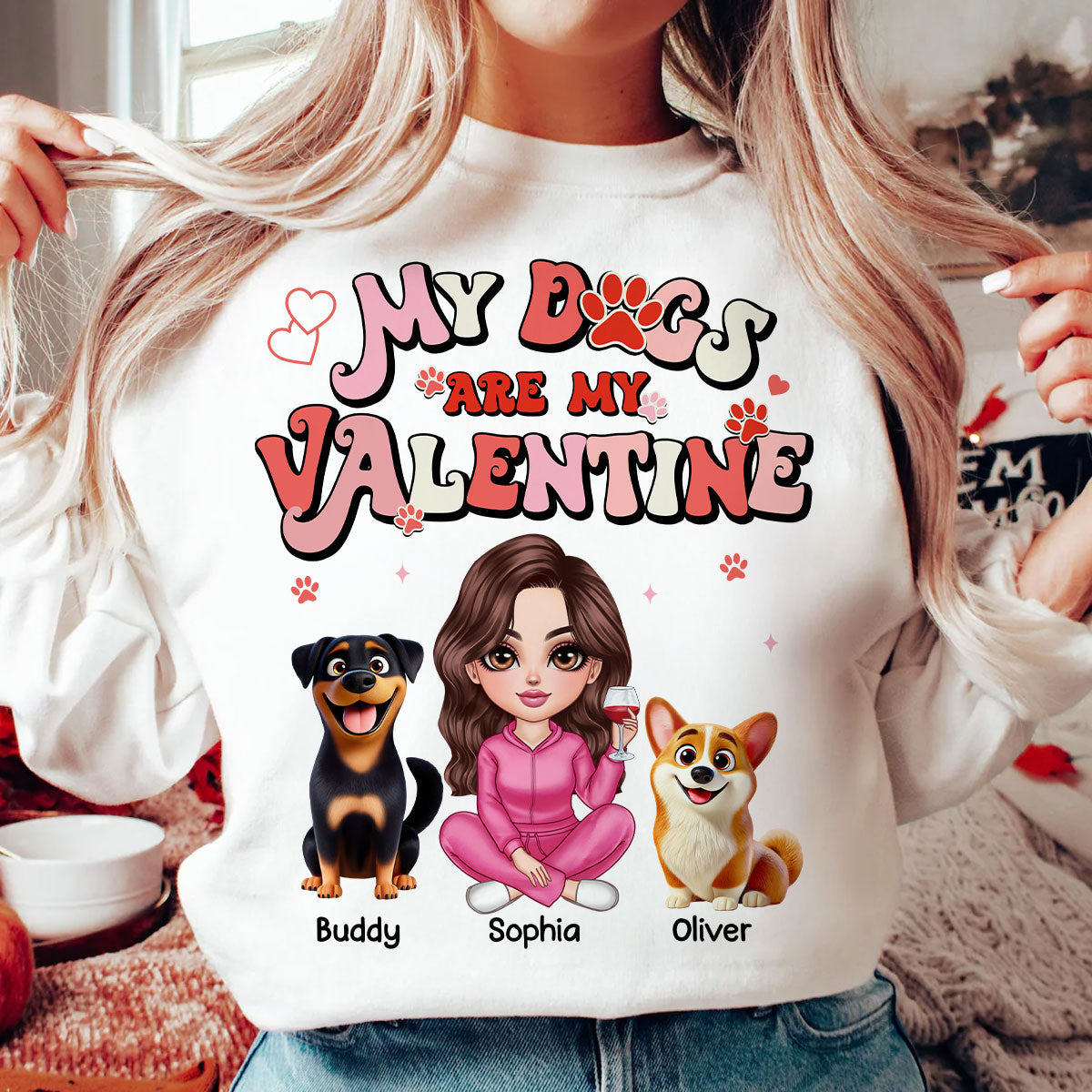 Personalized Shirt For Dog Mom, My Dogs Are My Valentine