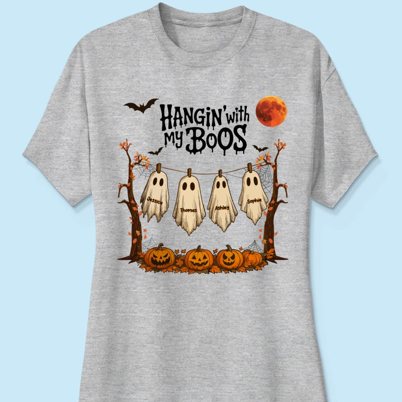 Hangin' With My Boos Halloween Personalized Shirt, Gift For Grandma