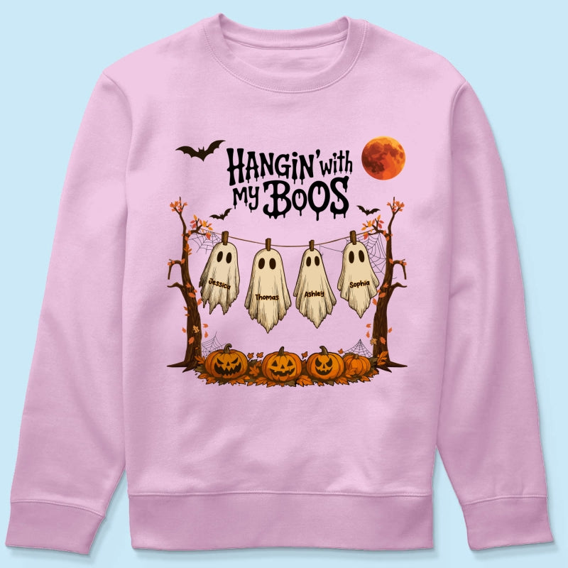 Hangin' With My Boos Halloween Personalized Shirt, Gift For Grandma
