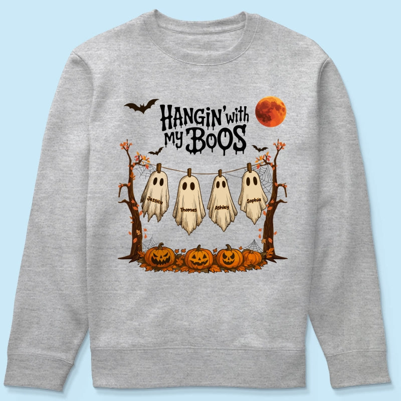 Hangin' With My Boos Halloween Personalized Shirt, Gift For Grandma