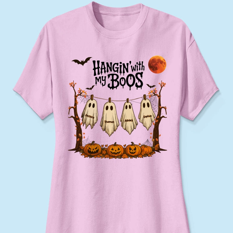 Hangin' With My Boos Halloween Personalized Shirt, Gift For Grandma