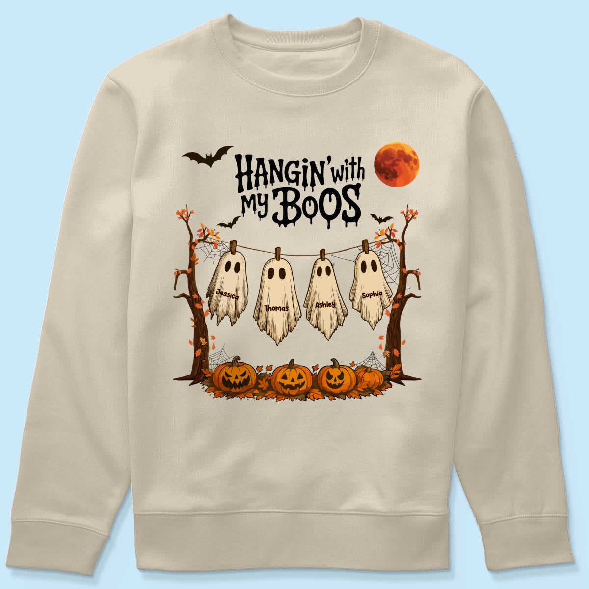 Hangin' With My Boos Halloween Personalized Shirt, Gift For Grandma