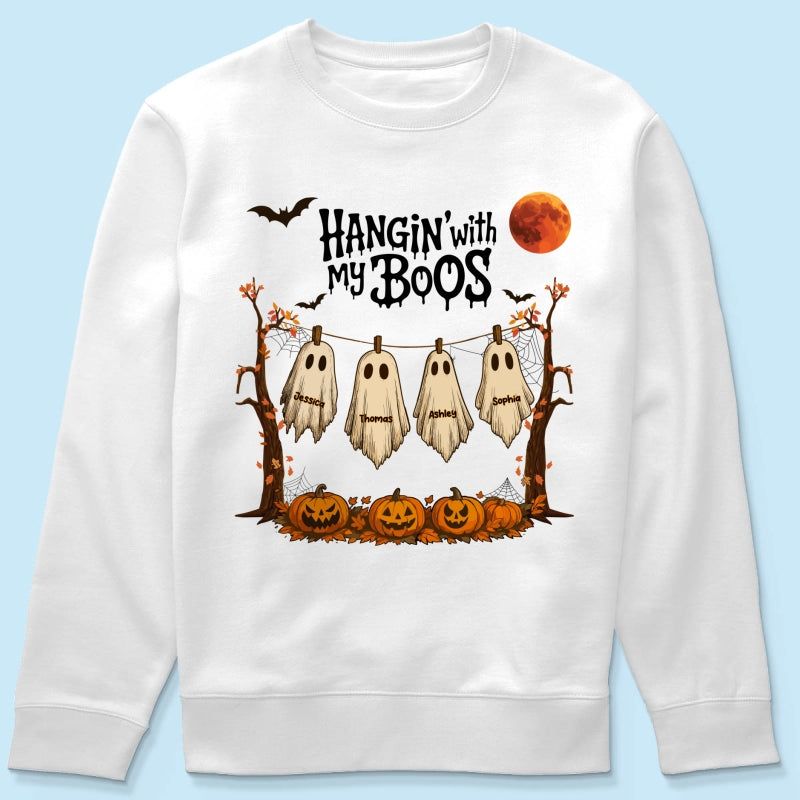 Hangin' With My Boos Halloween Personalized Shirt, Gift For Grandma