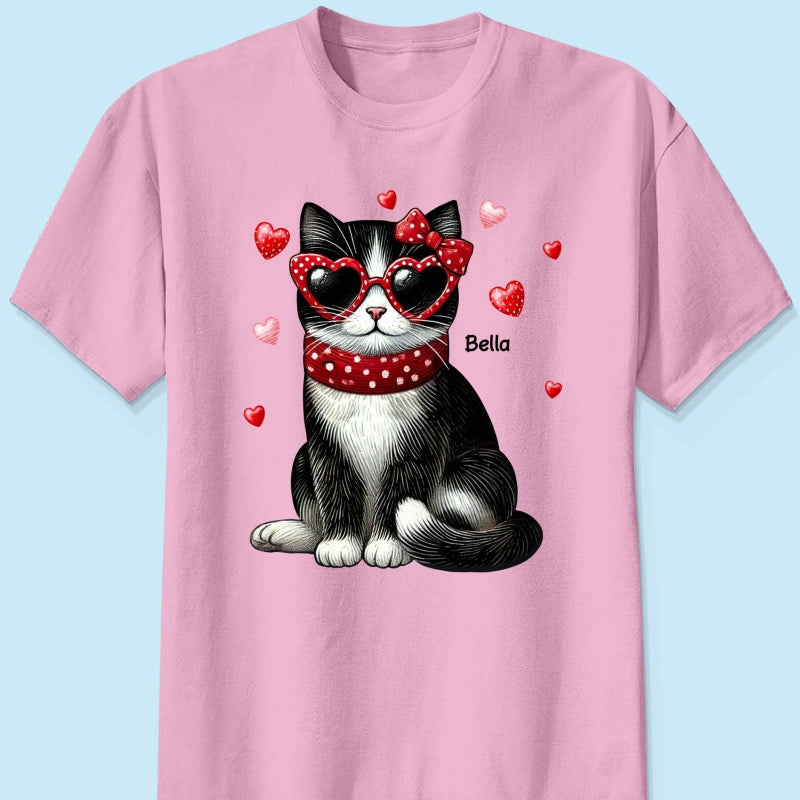 Retro Coquette Cat Sitting Sweatshirt, Personalized Sweatshirt For Cat Moms