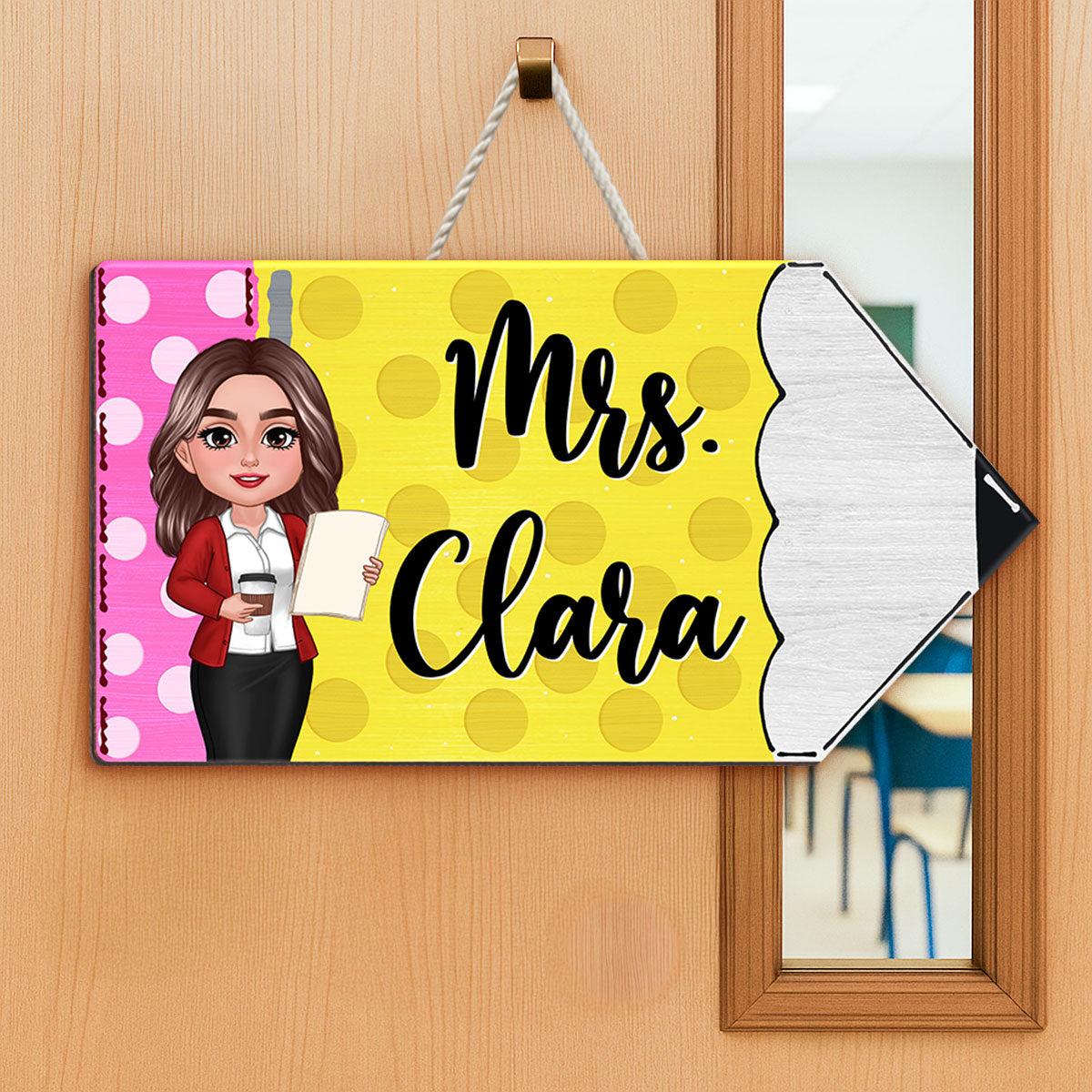 Teacher Pencil Personalized Wood Sign