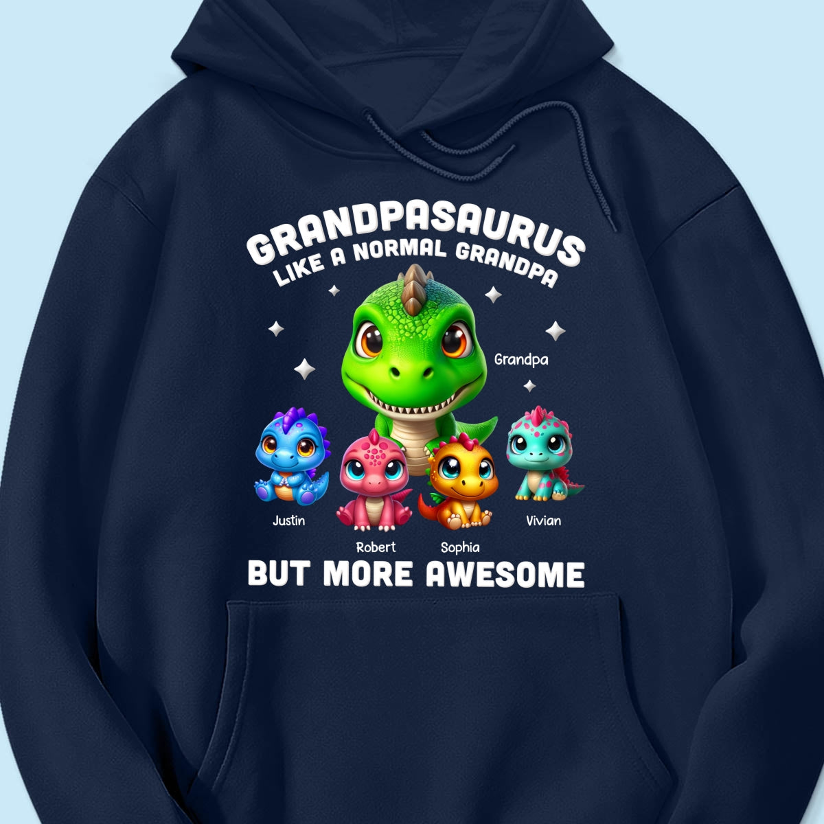 Daddysaurus Grandpasaurus 3D Dinosaurs Personalized Shirt, Father's Day Gift For Dad, For Grandpa