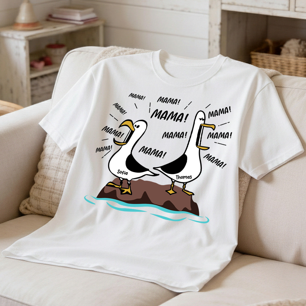 Mwen-Mama Mama! Mama! Mama! - Personalisiertes Shirt - Lustiges Muttertagsgeschenk fr Mutter