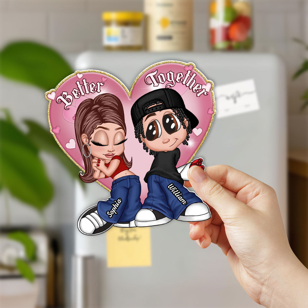 Be Mine Y2K Chicano Style Couple Gift For Her For Him Personalized Acrylic Fridge Magnet