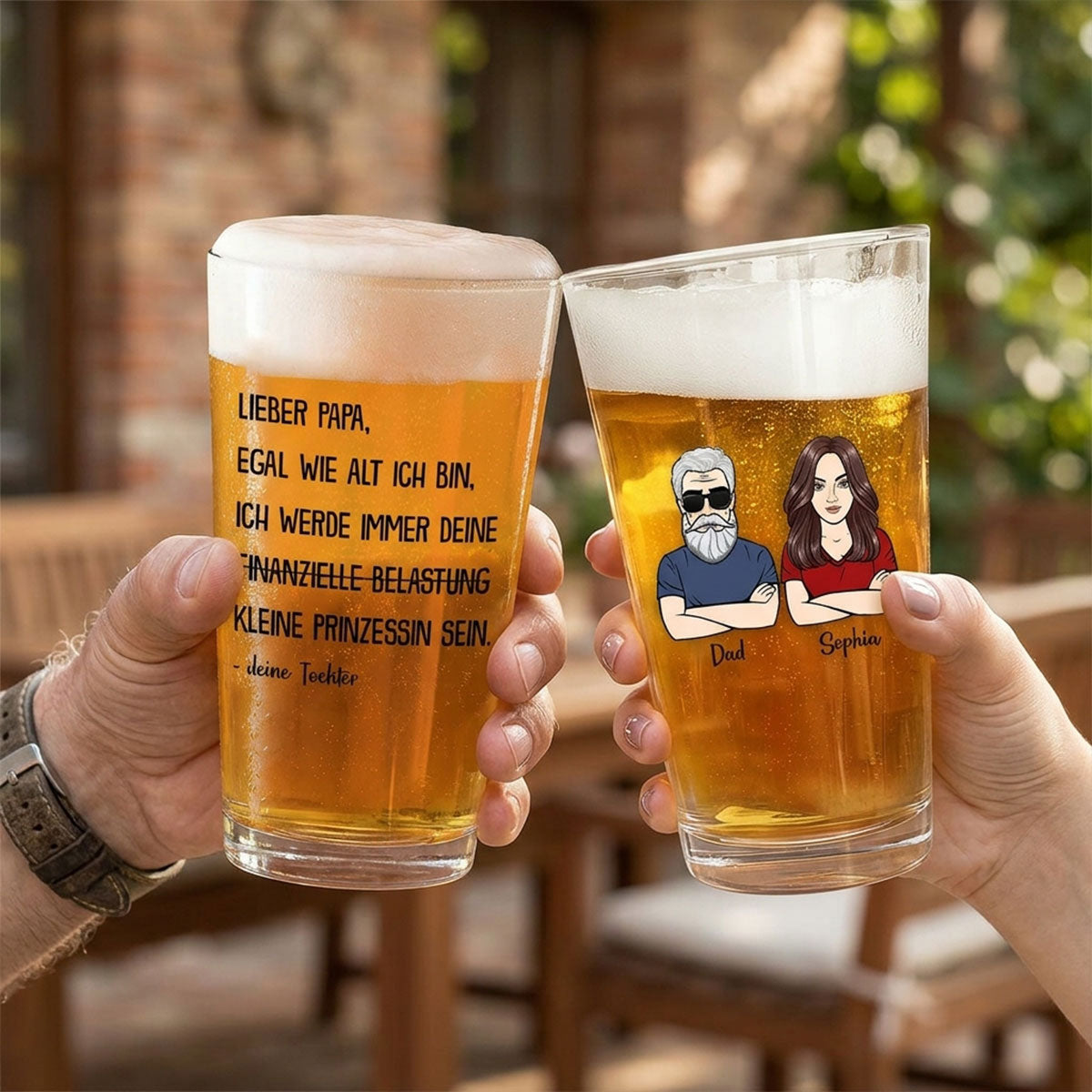 Immer deine finanzielle Belastung - Personalisiertes Bierglas - Lustiges Vatertag Geschenk fr Papa von Tochter