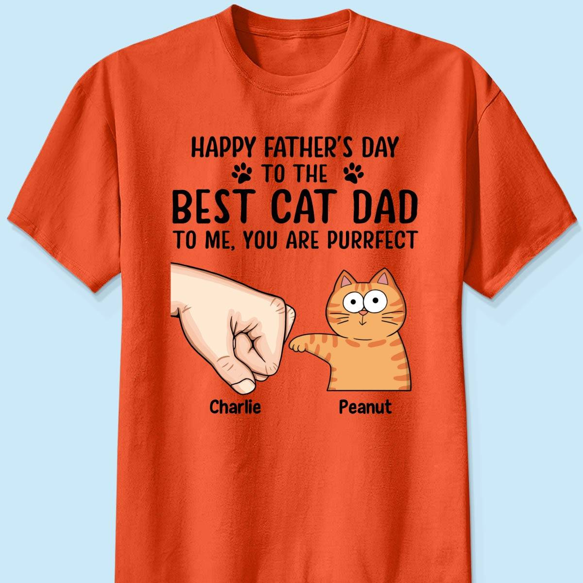 Happy Fatherās Day To The Best Cat Dad Personalized Shirt, Father's Day Gift For Cat Dad, Husband, Boyfriend