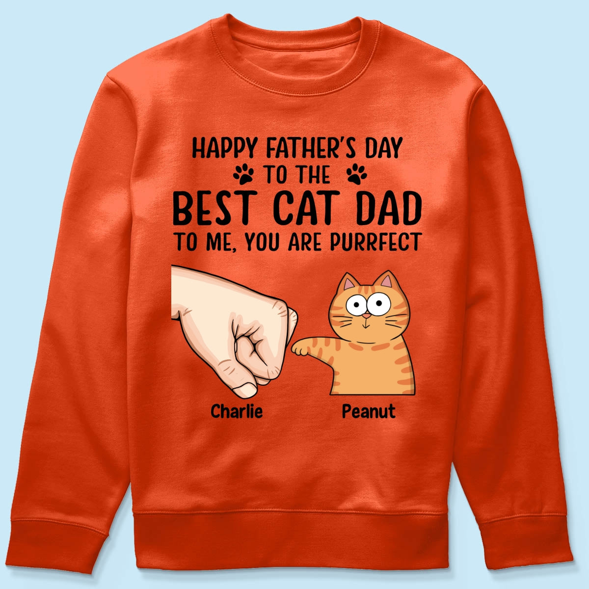 Happy Fatherās Day To The Best Cat Dad Personalized Shirt, Father's Day Gift For Cat Dad, Husband, Boyfriend