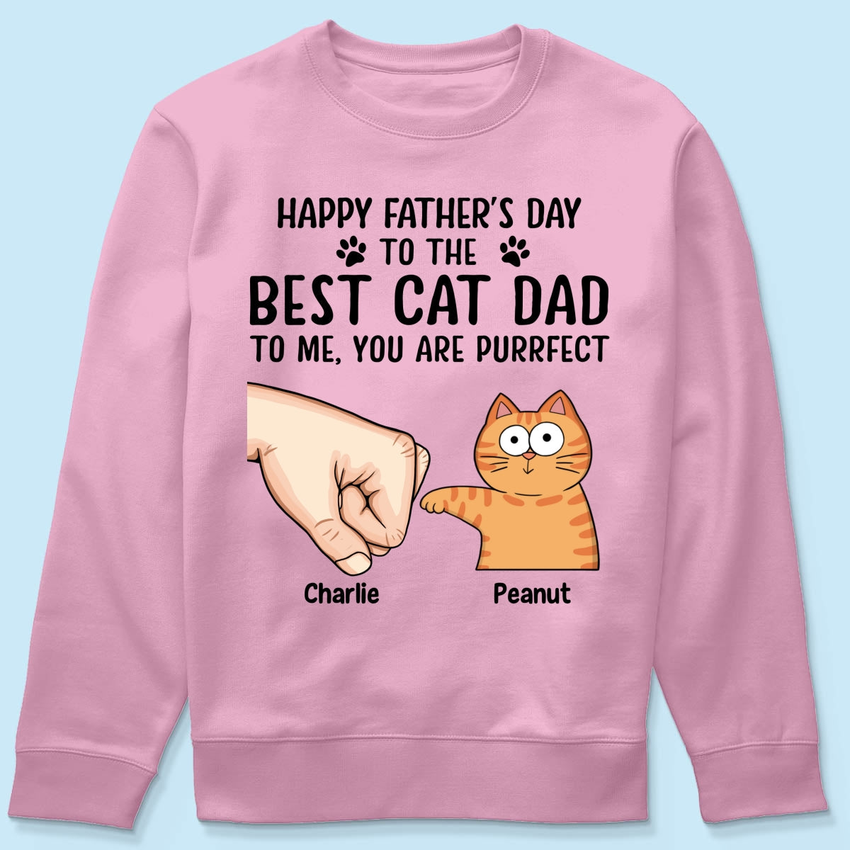Happy Fatherās Day To The Best Cat Dad Personalized Shirt, Father's Day Gift For Cat Dad, Husband, Boyfriend