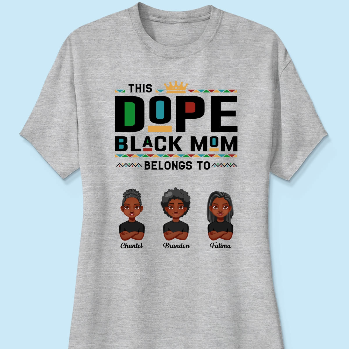 This Dope Black Mom Dad Belongs To Cute Vector Kids Personalized Shirt