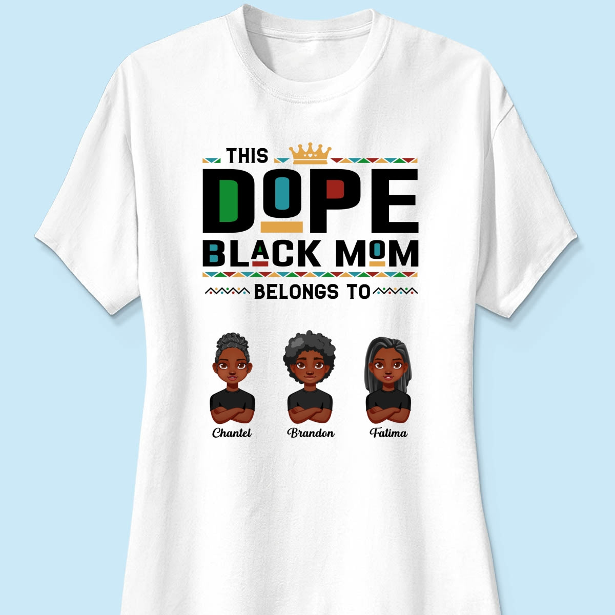 This Dope Black Mom Dad Belongs To Cute Vector Kids Personalized Shirt