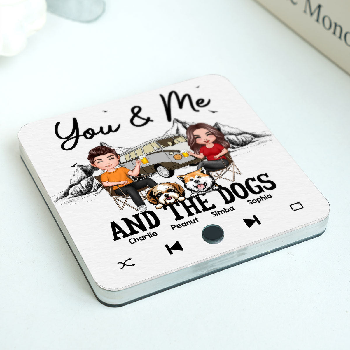 You Me & The Dogs Camping Couple Gift For Camping Lover Personalized Music Fridge Magnet